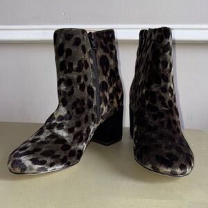 Anthropologie Leopard Print Ankle Booties